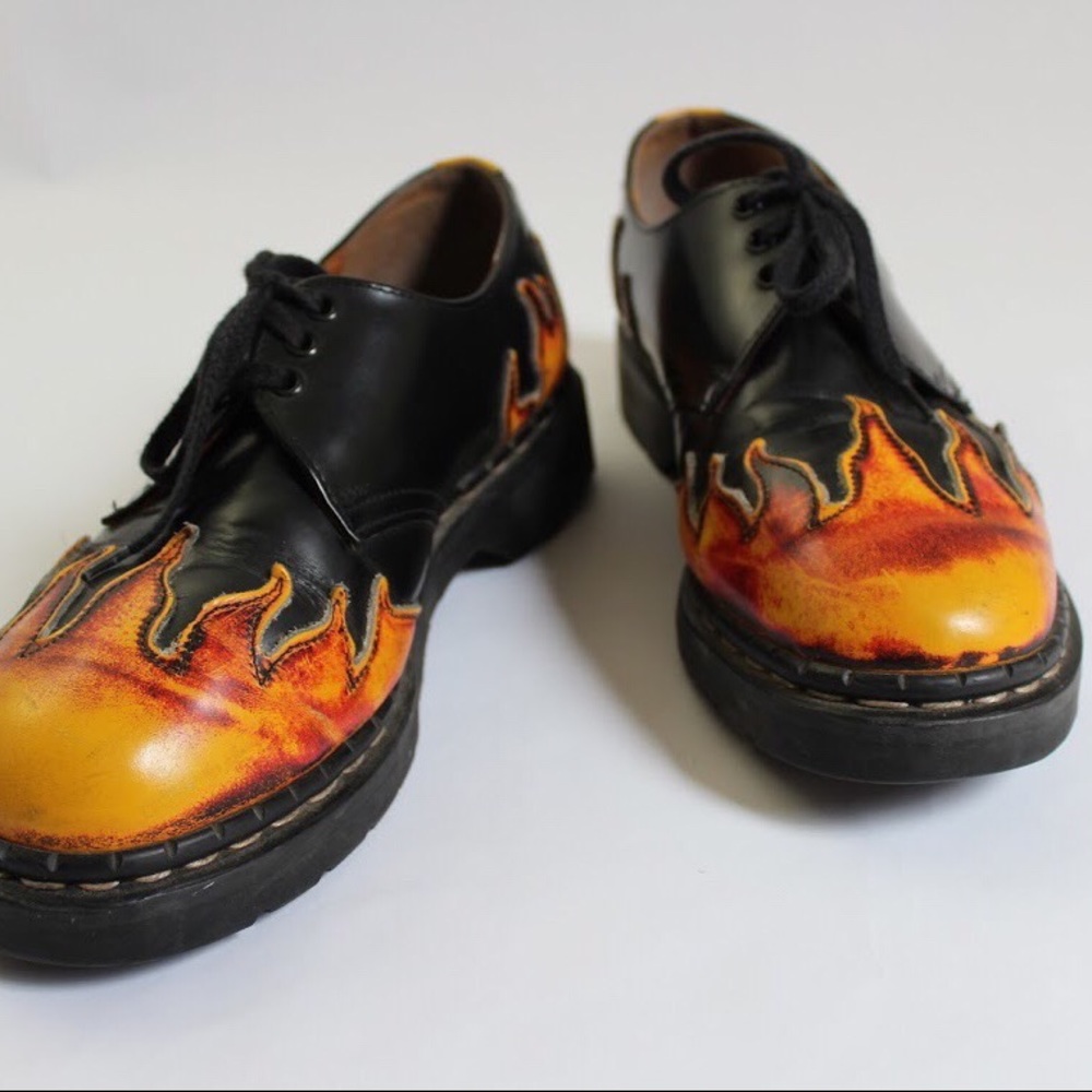 Black Doc Martens with Flames!